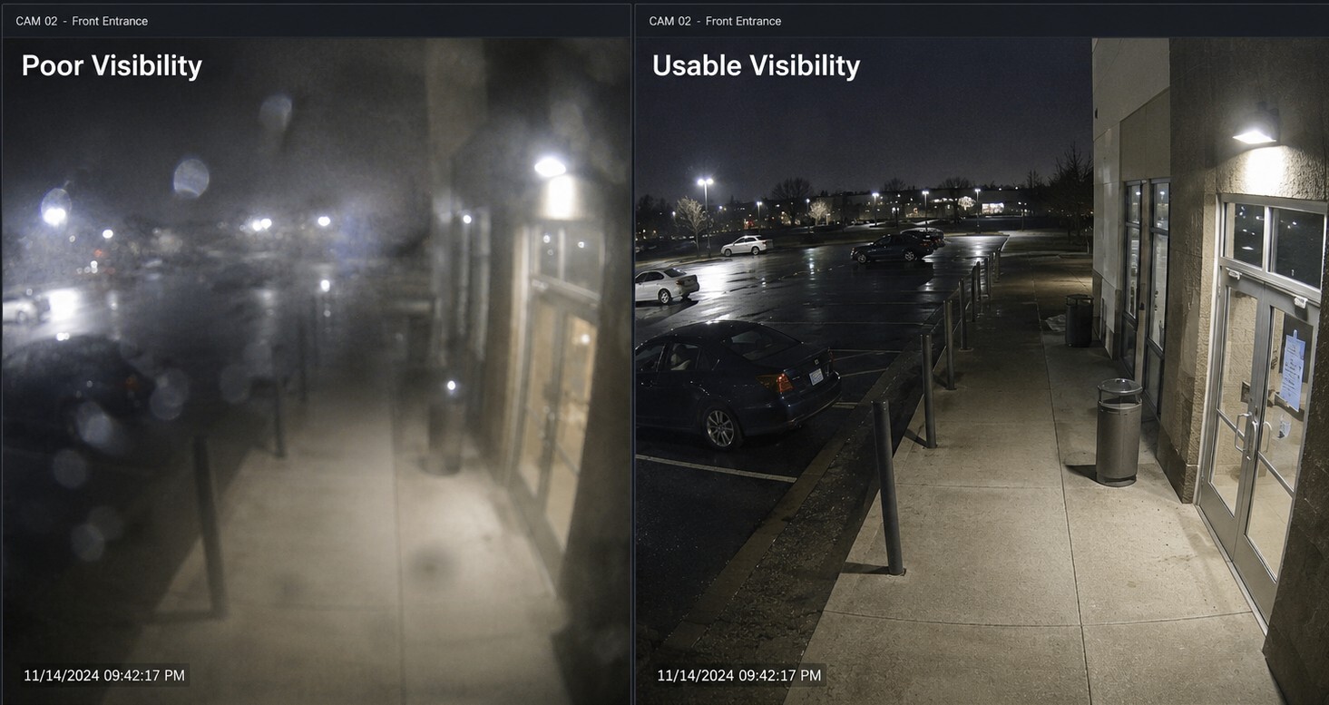 Poor Camera Visability image vs clear