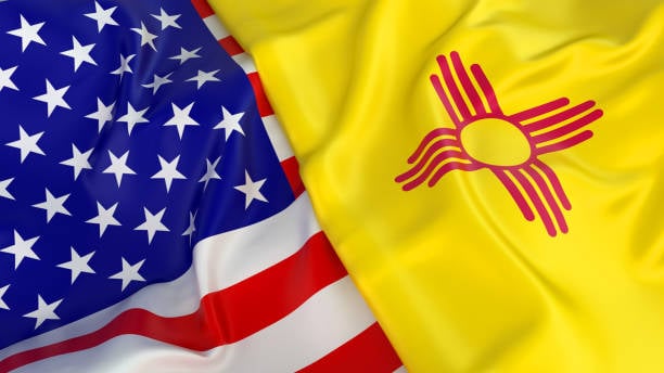United States and New Mexico Flag