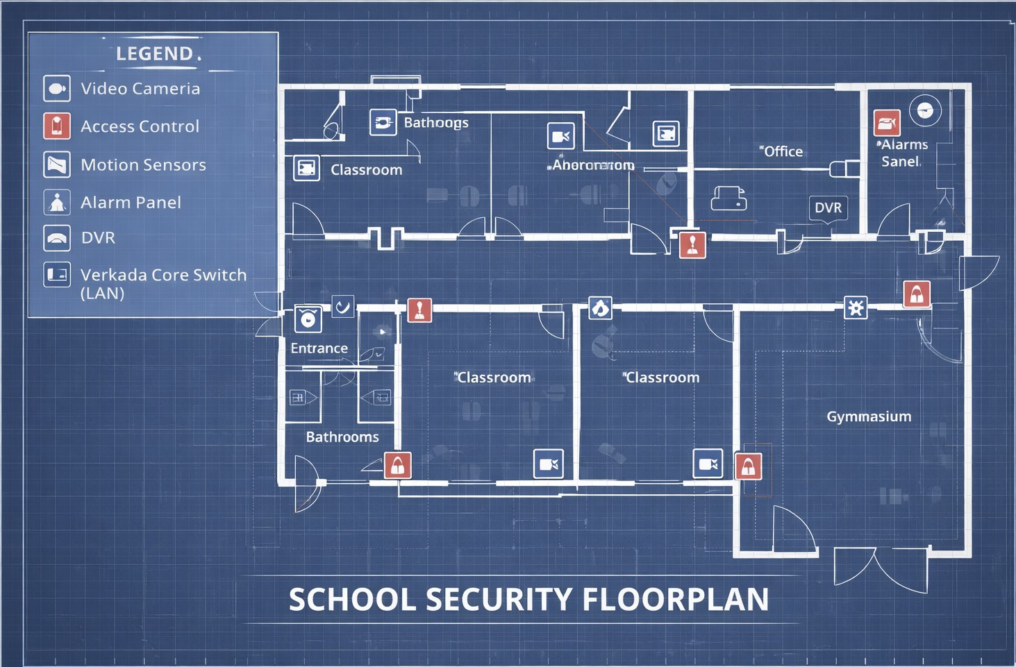 Auvra is able to create security plans using existing or newly created floor and site plans