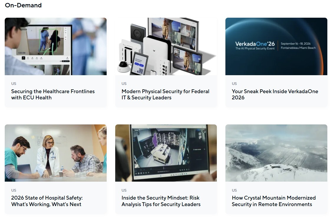 Verkada On Demand Webinars